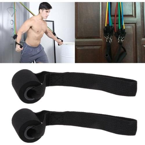 2pcs Home Gym Fitness Resistance Bands Tubes Door Anchors Elastic Bands Accessories Yoga Pilates Exercise Latex Tube