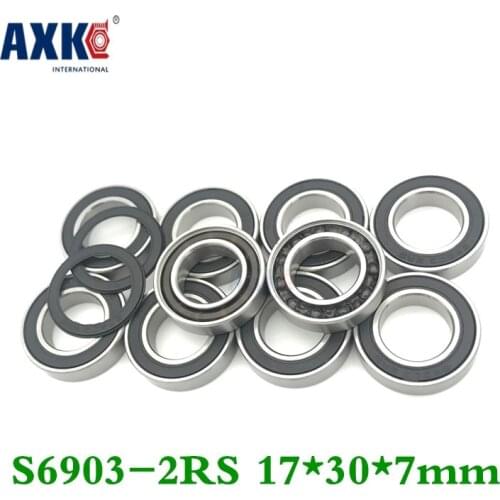 2pcs Hub Shaft 440 Stainless Hybrid Ceramic Ball Bearings S6903 6903 2rs 17*30*7mm Si3n4 For 17mm Shaft
