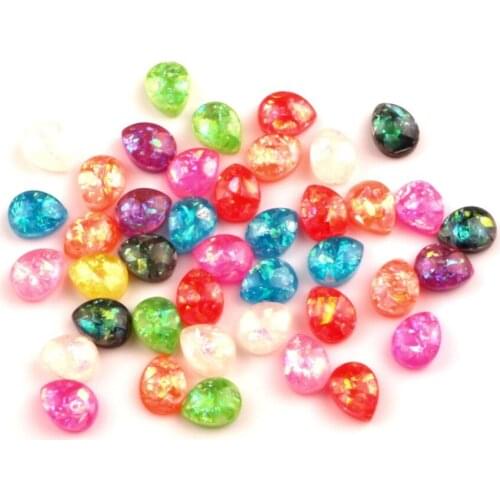 200Pcs Mixed Resin Bling Drop Decoration Crafts Beads Flatback Cabochon Scrapbooking For Embellishments Kawaii Diy Accessories