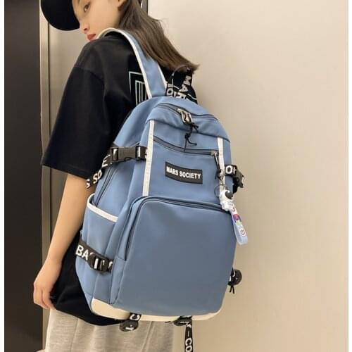 2021 Women Multi-Pocket Kawaii Backpack Student Schoolbag for Teenage Gilrs Large Capacity Travel Bag Laptop Backpacks Bookbag