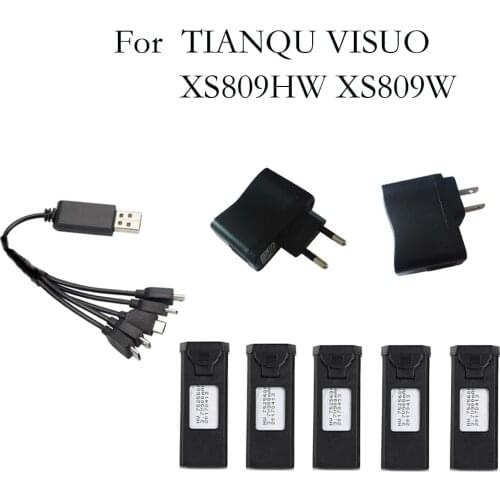 3.7V 900mAh Lipo Battery for TIANQU VISUO XS809HW XS809W RC Quadcopter Spare Parts Accessories Rechargeable for RC Drones 3.7 v