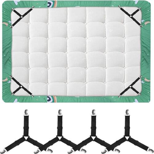 4pack Bed Sheet Grippers Adjustable Belt Elasticity Bedspread Buckle Crisscross Fastener Home tablecloth sofa Organize tools