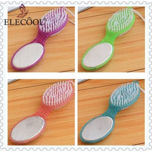 ELECOOL 4 In 1 Foot Rasp File Brush Dead Skin Callus Remover Scrub Pedicure Exfoliating Grinding Pumice Stone Foot Care Tool