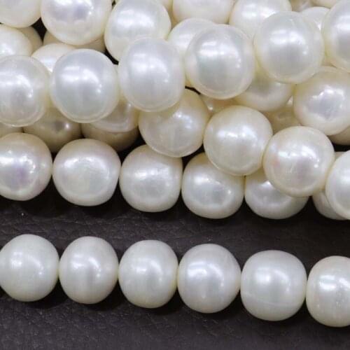 Lots 5 strands 11mm white thick nucleated freshwater pearl strings