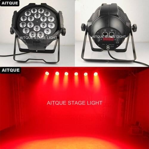 8pcs Disco light par led 18x18w par led rgbwa uv slim led flat par light dj equipment