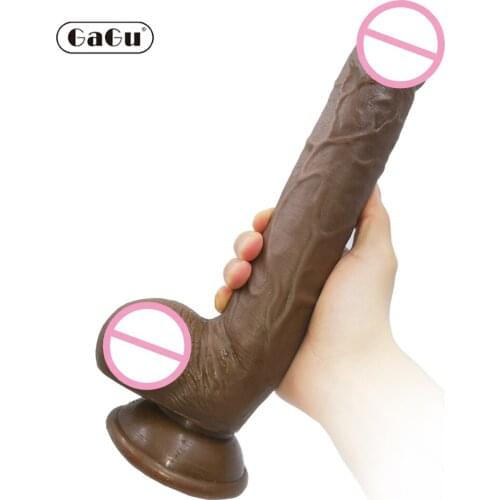 GaGu 11 inch Long Brown Giant Dildo Huge Thick Dildos Suction Cup Penis For Vagina Anal Plug Lesbian Female Masturbation Toys