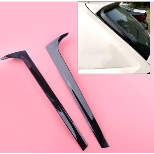CITALL 2pcs Glossy Black Rear Window Spoiler Side Wing Trim Cover Canards Splitter Fit For VW Polo MK6 2018 2019 2020