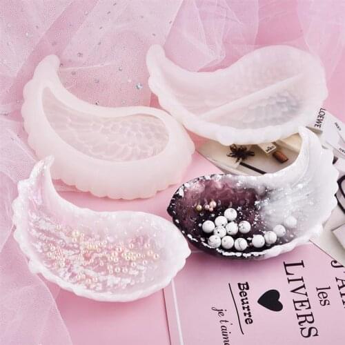 Angel Wing Disc Silicone Mold DIY Epoxy Casting Jewelry Accessories UV Resin Crafts Tray Feather Shape Plate Jewelry Making Tool