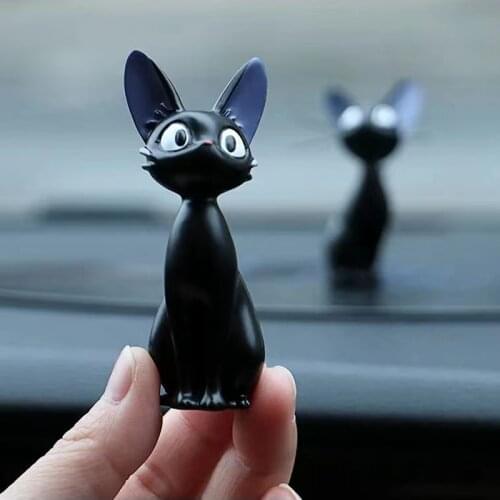 Japan Style Black Cat Figurines Home Decor Kids Funny Cat Lovely Ornaments Personality Decoration Desktop Model Auto Accessory