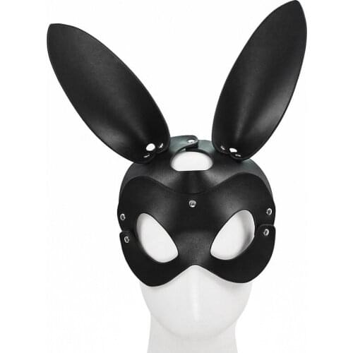 Bunny Headgear eye mask slave leather head bondage restraint role play couple game SM Exotic Accessories Tool Slave sex toy
