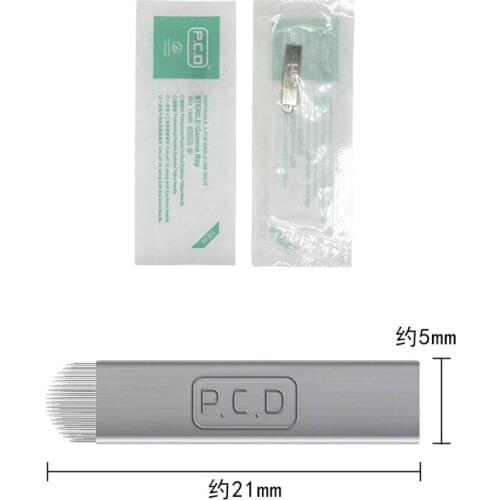 10PCS PCD 19 Pin U Shape Tattoo Needles Permanent Makeup Eyebrow Embroidery Silver Blade For 3D Microblading Manual Tattoo Pen