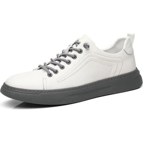 Mens Trendy Board Shoes Leather Casual Shoes for Men Street 2021 Fashion Youth Flat Leisure Sneakers Daily Comfort Male Footwear