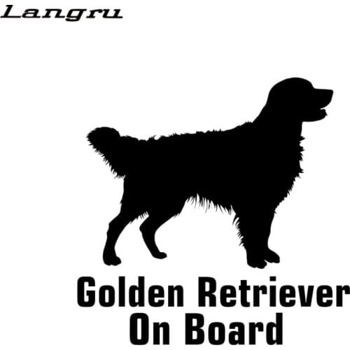 Langru 15*15.3cm Golden Retriever On Board Car Sticker Auto Funny Car Sticker Accessories Jdm