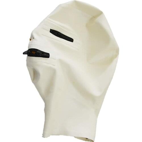 Latex Mask Rubber Hood with Mouth and Eyes Zipper Unisex Fetish Cosplay