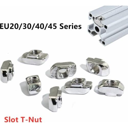 M3 M4 M5 M6 M8 Slot T-nut Sliding T Nut Hammer Drop In Fasten Connector For EU 20 30 40 45Series 2020 3030 4040 Aluminum Profile
