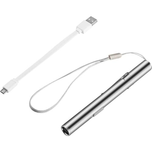 Medical Handy Pen Light USB Rechargeable Mini Nursing Flashlight LED Torch + Stainless Steel Clip Quality & Professional