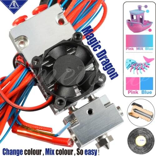 Mellow Nf- Magic Dragon Defeats E3d Chimera And Cyclops Multicolor Hotend 2 In 1 Out Or 2 Out Dual Extruder For 3D Printer Parts