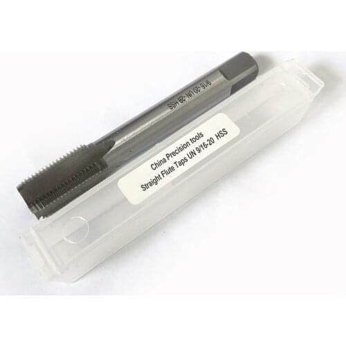 HSS Unified screw thread plug tap unc unf 9/16 9/16" Fine Thread Straight Flute taps UNEF UNS 9/16-14 9/16-18 9/16-20 9/16-24