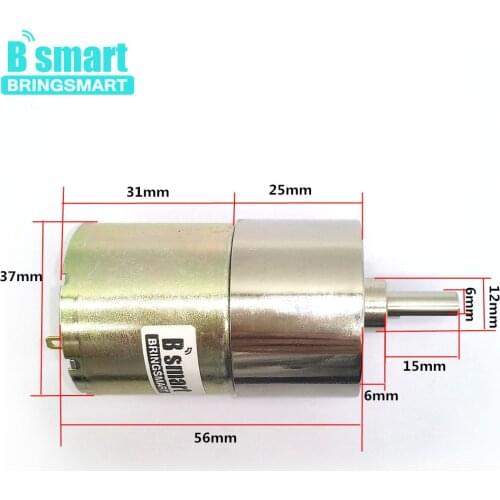 Bringsmart 37GB520 24V Micro Motor 12V DC With High Torque MetalGear Speed Control Reversible For Door Lock DIY