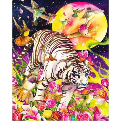 New Arrivals DIY Full Round/Square Diamond Painting Animal Tiger 3D Embroidery Cross Stitch Rhinestone Mosaic Home Dector Y532