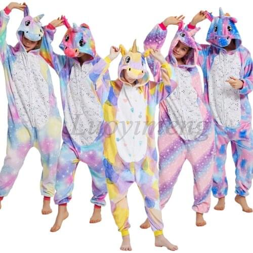 Winter Adults Kigurumi Unicorn Pajamas Stitch Animal Sleepwear Panda Onesies Women Men Flannel Nightie Anime Pyjamas Overalls