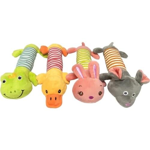 Cute Rabbit Duck Frog Shape Plush Dog Squeak Toys Funny Puppy Small Medium Interactive Chew Molar Toy Pets Accessories