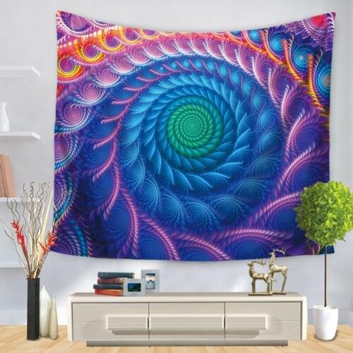 Lavender Color Psychedelic CircleTapestry for Livingroom Photography Wall Decor