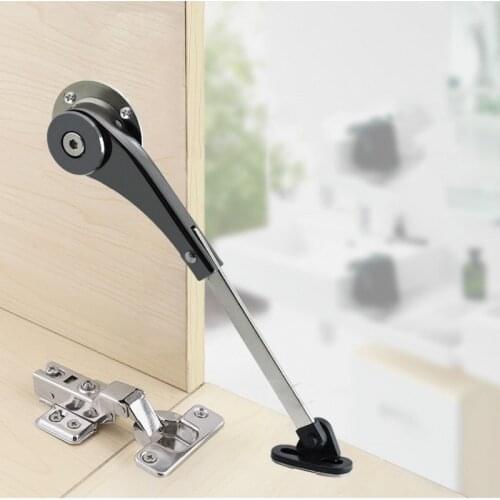 2PC Adjustable Kitchen cabinet door support hinges Thicken Zinc alloy lift rod cushioning for Tatami Wood Furniture Hardware