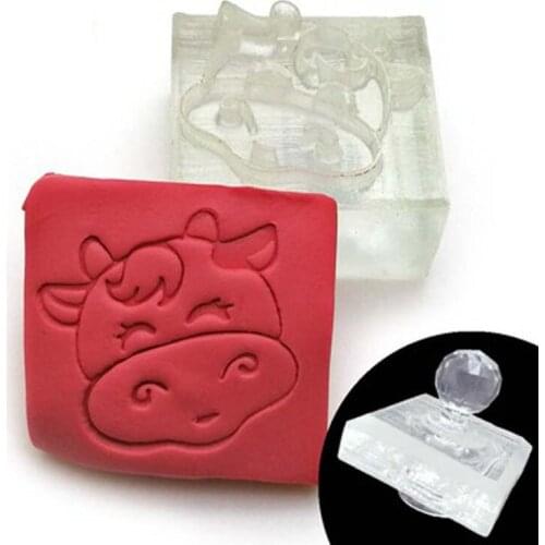 Cattle Pig Animal Pattern Stamp Home Cleaning Natural Seal Acrylic Transparent Imprint Soap Stamp For Handmade Making Chapter