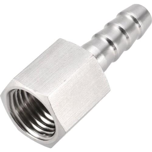 Uxcell 1Pcs Stainless Steel Barb Hose Fitting Connector Adapter 8mm Barbed X M14 Female Pipe for air water fuel oil etc