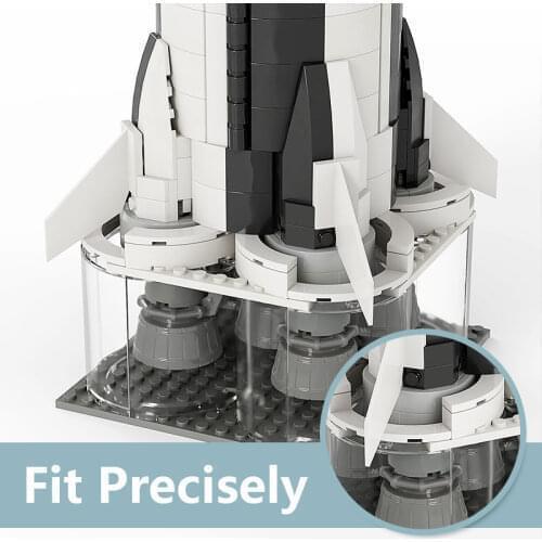 Spot MOC 19170Space Moon Exploration Apollo 11 Lunar Rocket Display Rack High-tech Spacecraft Building Block Model Kids Gift Toy