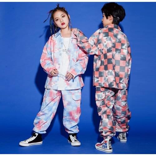 ChildrenS Hip-Hop Dancing Clothes For Kids Long Sleeve Tops Hiphop Pants Girls Jazz Dance Costumes Street Dance Wear DQS6189