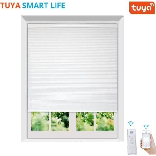 Tuya Smart Honeycomb Blind Electric Cellular Shades Alexa SmartThings Voice Control For Office and Home Window
