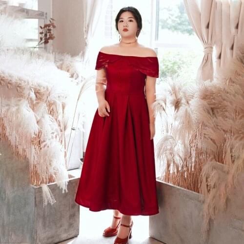 Evening Dress Boat Neck Simple Off The Shoulder Short Sleeve Pleat Empire Ankle-Length A-Line Plus Size Women Formal Gowns D1234