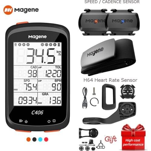 Magene C406 GPS Bicycle Computer Set With S3+ Speed / Cadence Sensor + H64 Heart Rate Sensor Cycling Bike Speedometer Sets