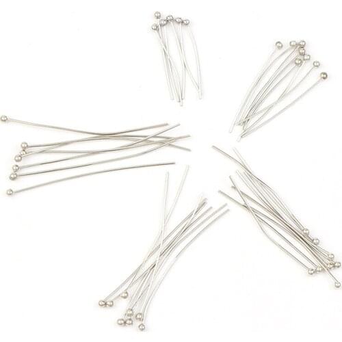 Factory Fashion Cheap 15mm~50mm Ball Head Pins White K Color Ball Head Pins Findings DIY Jewelry Making Jewelry Accessories
