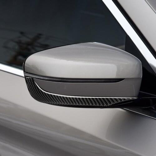 Real Carbon Fiber Rearview Mirror Anti-collision Strips Trim RHD Without Lens fit for BMW G30 G11 5 7 Series 2016-19 Accessories