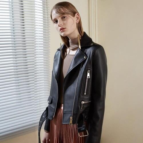 Great quality Genuine Leather Natural Sheep Shearling Fur Coat 100% Sheepskin Coat Female Bomber awrm fur leather Jackets F870