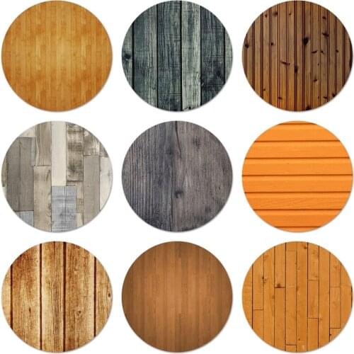 58mm wood textures Icons Pins Badge Decoration Brooches Metal Badges For Clothes Backpack Decoration
