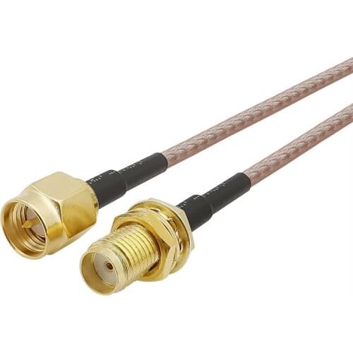 1Pcs SMA Male Plug to SMA Female Jack Connector RG316D Double Shield Silver Coaxial Cable 10cm 15cm 20cm 30cm 50cm