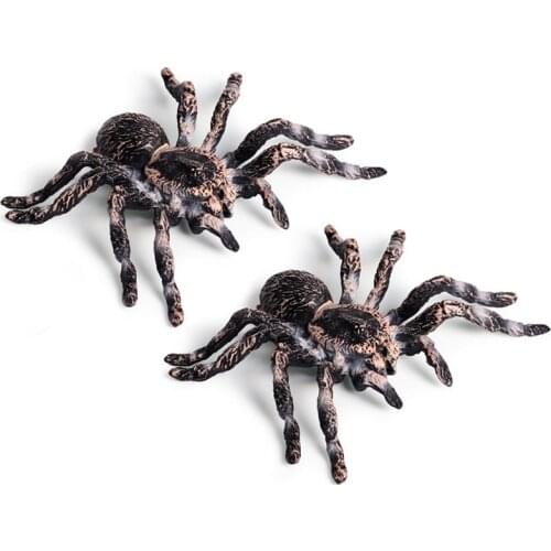 2Pcs 9.5cm Large Fake Realistic Spider Insect Model Toy Fun Halloween Scary Prop