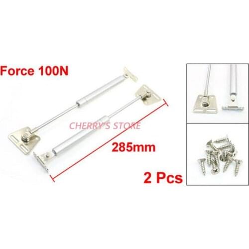 2pcs Silver Tone 100N Lift Support Gas Strut Shock Spring Arms Prop