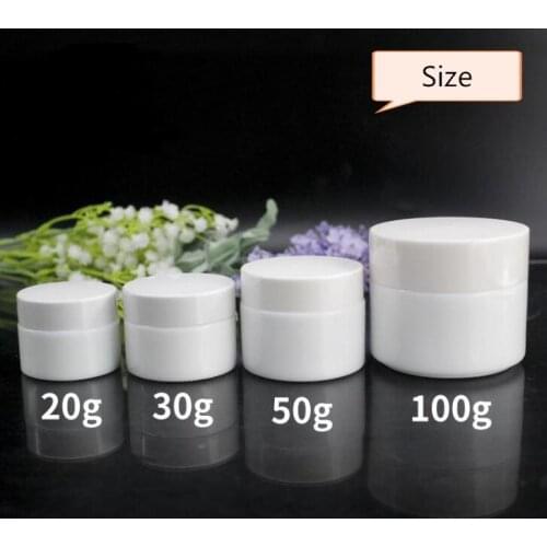 20g 30g 50g Glass Jar White Porcelain Cosmetic Jars with Inner PP liner Cover for Lip Balm Face Cream#2021101