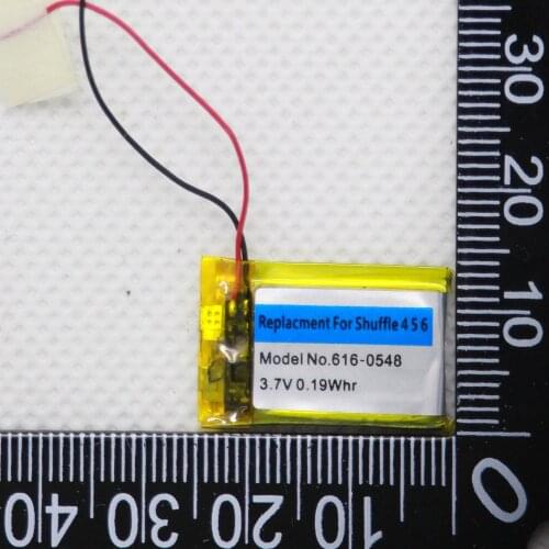 20pcs/lot 616-0548 0.19Whr 3.7V Battery Replacement For ipod ForShuffle 4rd 5rd 6rd Generation 4 5 6 Accumulator Batterie