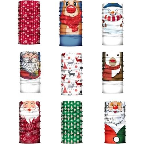3D Cycling Christmas Bandana Headband Mask Face Cover Shield Neck Gaiter Facemask Men Women Magic Scarf