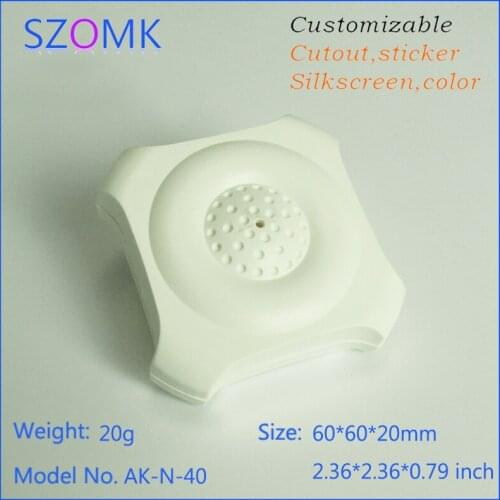 4 pcs, 60*60*20mm white plastic enclosure for pcb sound pick-up monitor electrical control box szomk custom abs plastic box