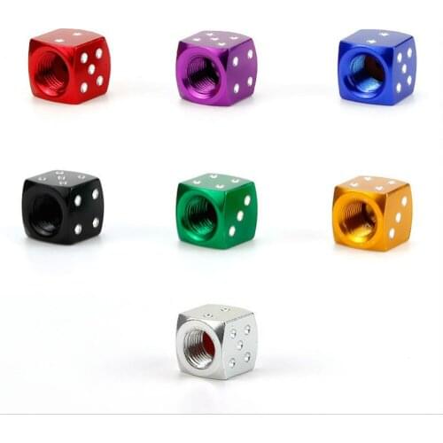 4 X Universal Automobiles & Motorcycles Accessories Wheel Tire Fashion Fun Dice Valve Nozzle Cap Covers Fiets Ventieldopjes