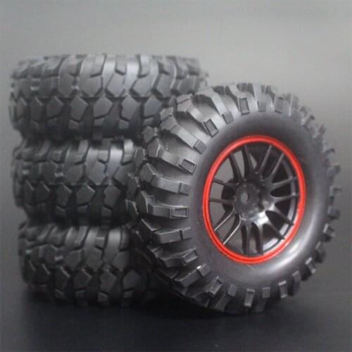 4x 1.9Inch 96mm Rubber Tires Plating Wheel Rims For D90 D110 SCX10 CC01 RC Rock Crawler Truck Climbing Off-Road Car