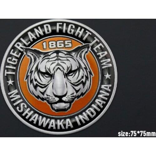 5 Pieces 3D Aluminum Chrome Metal TIGERLAND FIGHT TEAM car-styling For Seat bmw honda audi ford vw toyota nissan opel renault