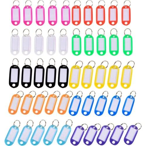 50 Pcs Plastic Split Ring Id Key Tags Labels Key Chains Key Rings Card Label Numbered Name Baggage Luggage Tags Hot Sale #y